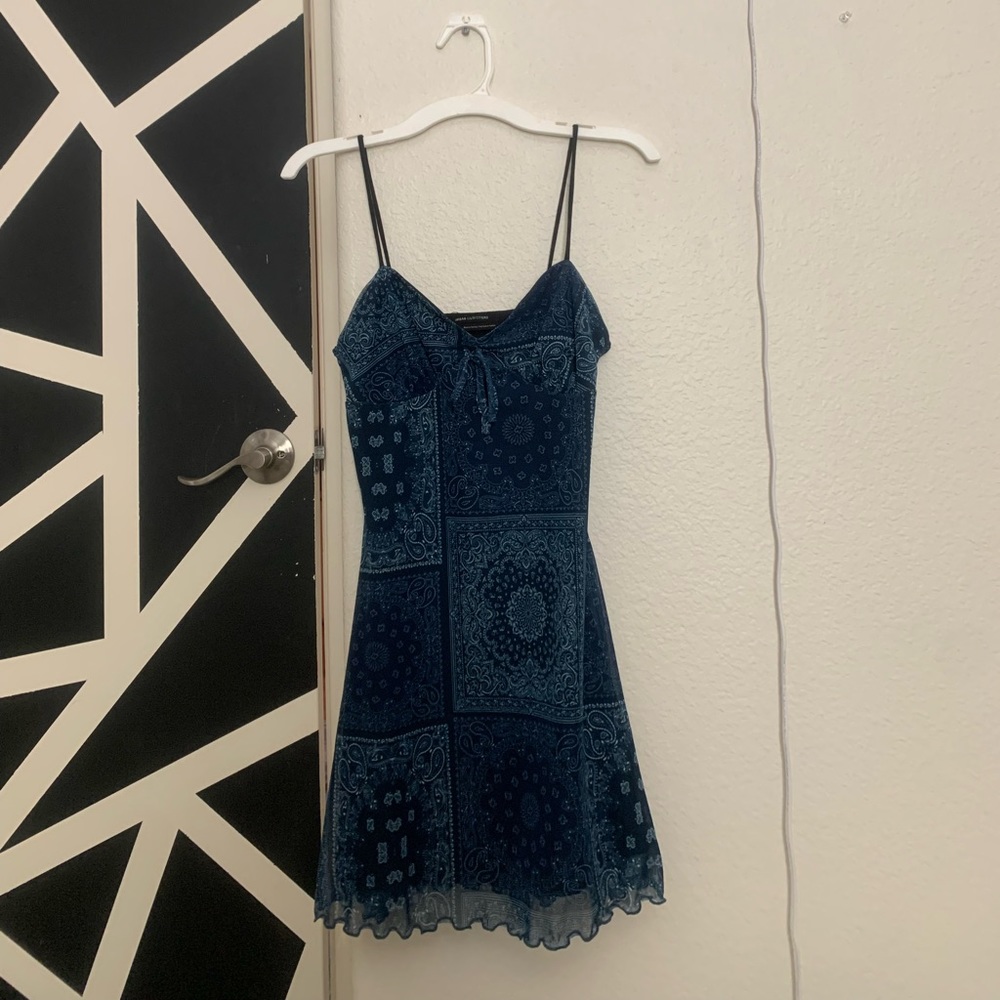 Urban outfitters blue and black slip dress